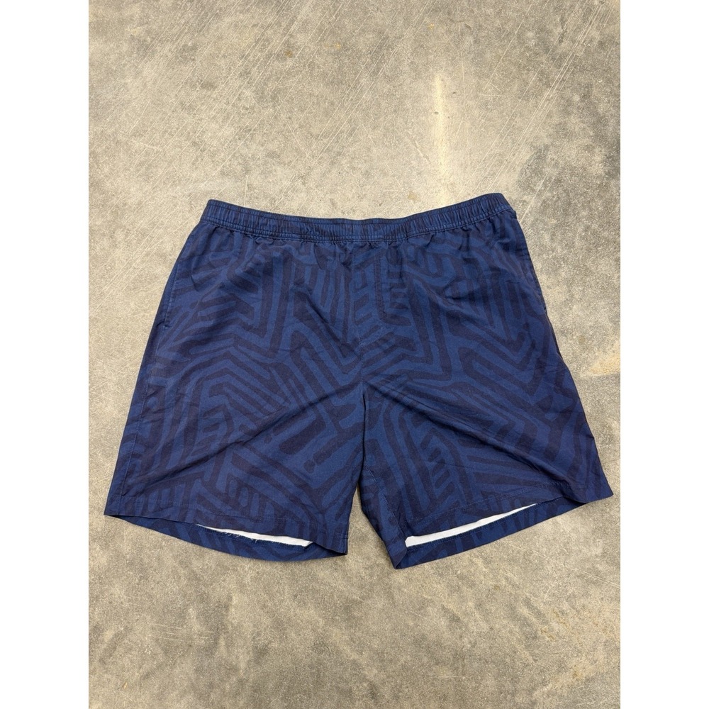 Chubbies Geometric Pattern Mens XXL Blue Drawstring Stretch Twill 7" Shorts